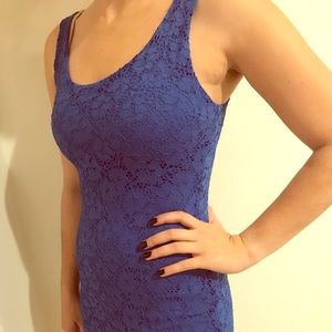 Royal blue lace mini dress